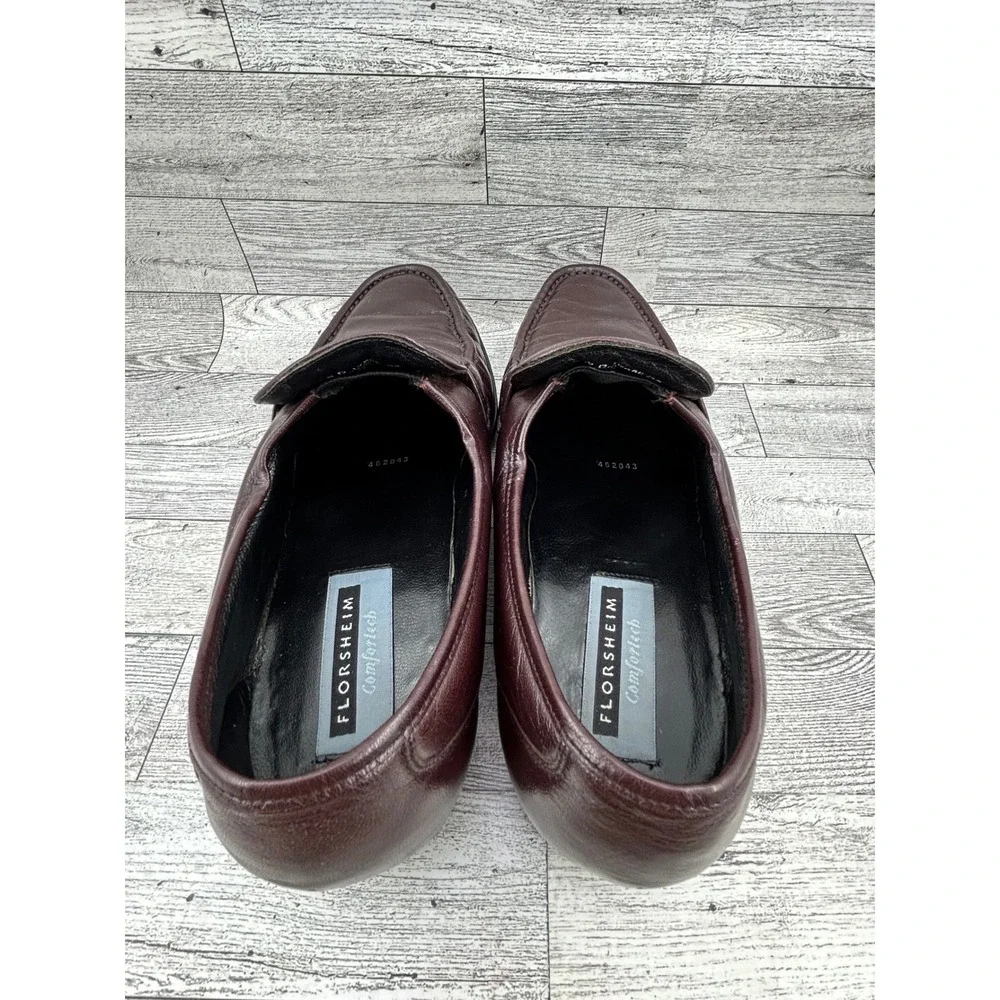 FLORSHEIM Mens Burgundy Leather Loafers Slip On Dress Shoes Size‎ 9 D Comfortech